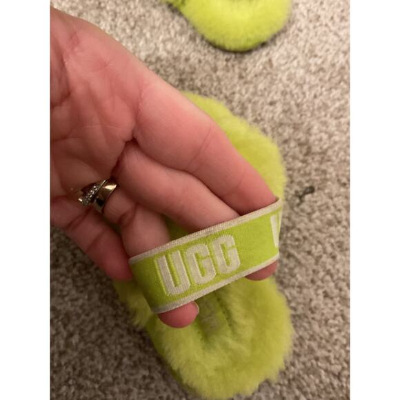 Ugg Fluff Key Lime Oh Yeah Fur Slingback Baby Infant Slippers, 6 - Picture 5 of 6